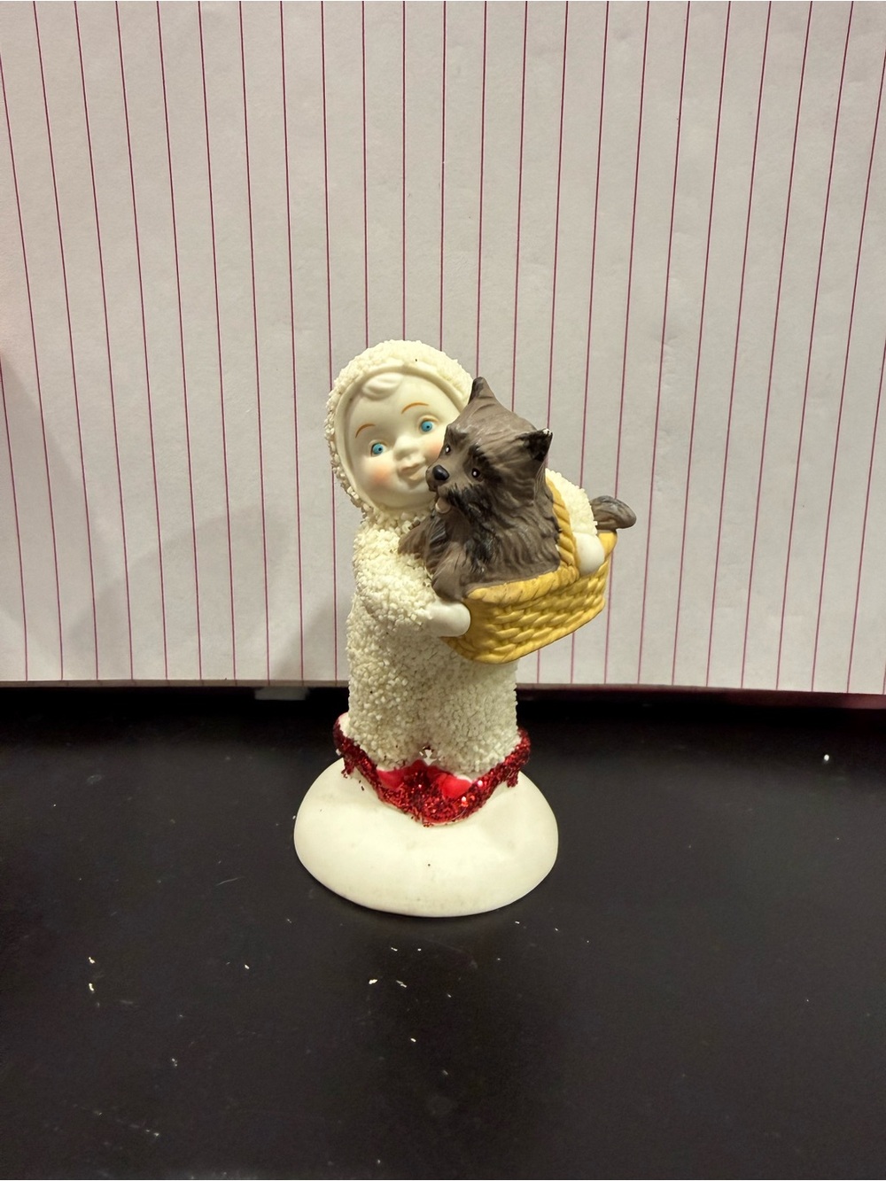 Dept 56 Snowbabies Wizard of Oz Toto Basket No Place Like Home 2009 Ruby Shoes